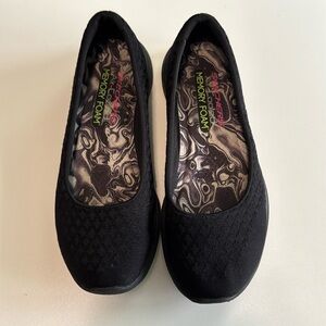 Skechers Black Slip-On Flats Classic Loafers